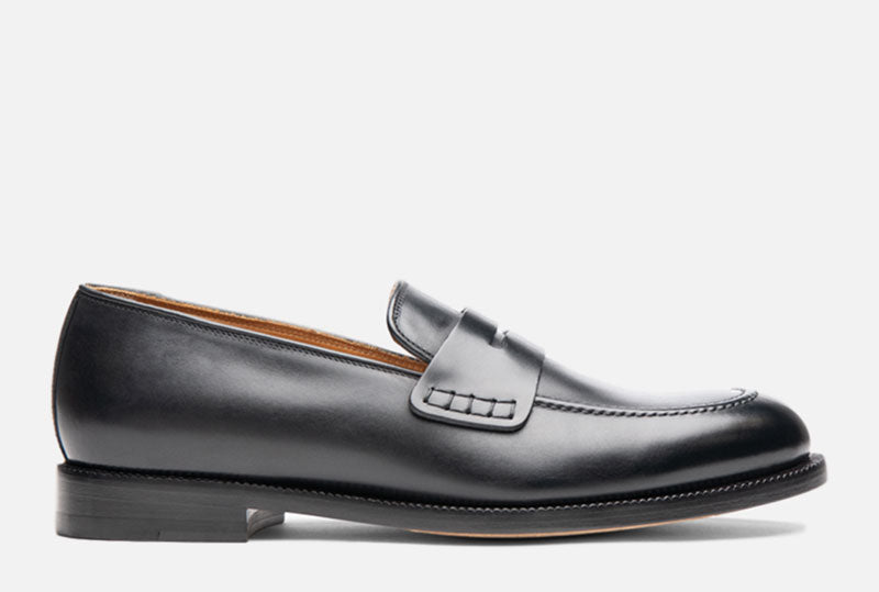 Gordon Rush Nicholas Penny Loafer Shoe Black Side View