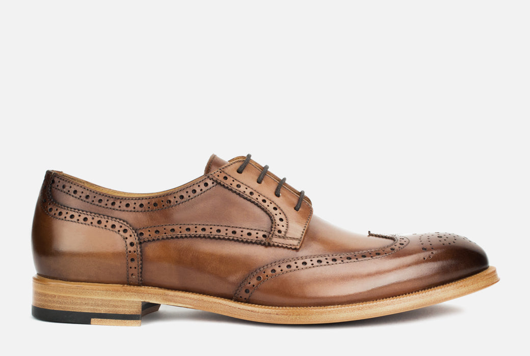 Gordon Rush Percy Wingtip Shoe Cognac Side View