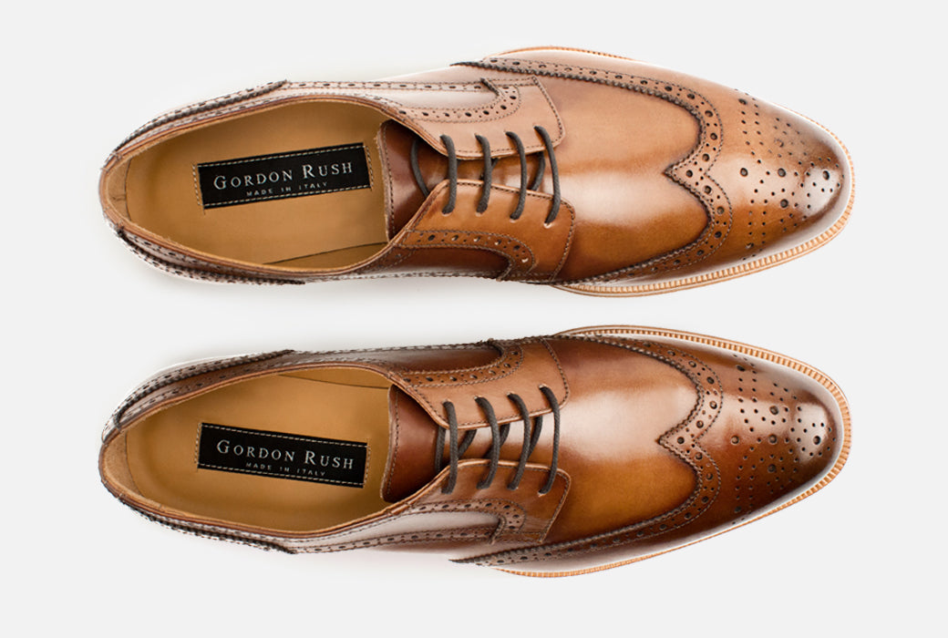 Gordon Rush Percy Wingtip Shoe Cognac Top View